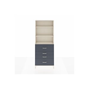 Arges Dolap 3 Raflı 4 Çekmeceli 88x30x221 Aytaşı-antrasit