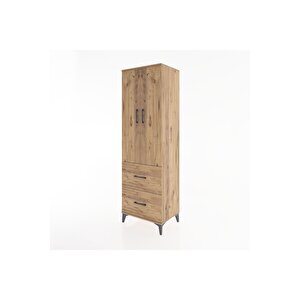 Hyperion Dolap 4 Raflı 2 Çekmeceli 2 Kapaklı 60x44x195 Çam-çam