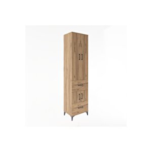Hyperion Dolap 5 Raflı 2 Çekmeceli 4 Kapaklı 60x44x243 Çam-çam