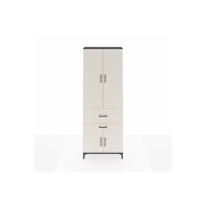 Arges Dolap 5 Raflı 2 Çekmeceli 4 Kapaklı 88x30x243 Antrasit-aytaşı
