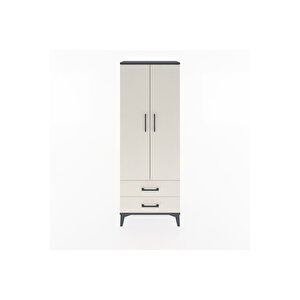 Arges Dolap 4 Raflı 2 Çekmeceli 2 Kapaklı 60x30x163 Antrasit-aytaşı