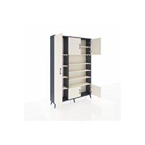 Arges Gardrop 10 Raflı 5 Kapaklı 132x30x195 Antrasit-aytaşı