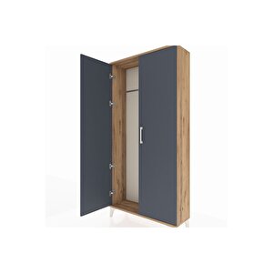 Arges Dolap 2 Kapaklı Tek Askılı 88x30x182 Çam-antrasit