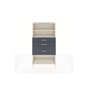 Arges Dolap 2 Raflı 3 Çekmeceli 88x30x163 Aytaşı-antrasit