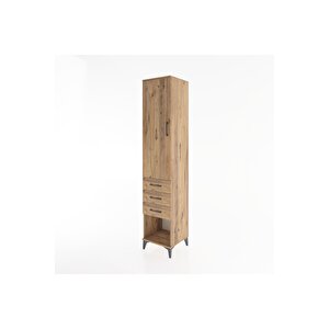 Hyperion Dolap 3 Raflı 3 Çekmeceli Tek Kapaklı 44x44x221 Çam-çam