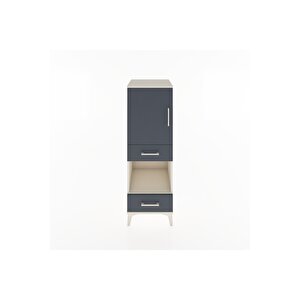Hyperion Dolap 3 Raflı 2 Çekmeceli Tek Kapaklı 44x44x134 Aytaşı-antrasit