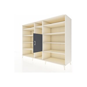 Kronos Dolap 12 Raflı Tek Kapaklı  220x59x163 Aytaşı-antrasit/aytaşı