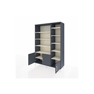 Hyperion Dolap 10 Raflı 3 Kapaklı 132x44x195 Antrasit-antrasit/aytaşı