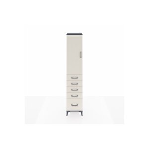 Arges Dolap 2 Raflı 5 Çekmeceli Tek Askılı 44x30x221 Antrasit-aytaşı