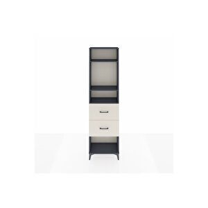 Arges Dolap 3 Raflı 2 Çekmeceli 60x30x221 Antrasit-aytaşı