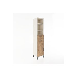 Hyperion Dolap 4 Raflı 2 Çekmeceli Tek Kapaklı 44x44x221 Aytaşı-çam