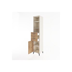 Hyperion Dolap 4 Raflı 2 Çekmeceli Tek Kapaklı 44x44x221 Aytaşı-çam