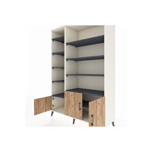 Hyperion Dolap 10 Raflı 3 Kapaklı 132x44x195 Aytaşı-çam/antrasit