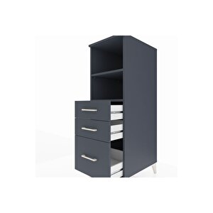 Kronos Dolap 2 Raflı 3 Çekmeceli 44x59x134 Antrasit-antrasit