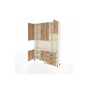 Arges Gardrop 9 Raflı 3 Çekmeceli 5 Kapaklı 132x30x195 Aytaşı-çam