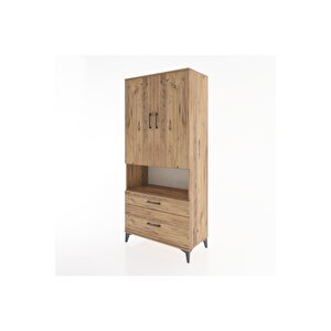 Hyperion Dolap 4 Raflı 2 Çekmeceli 2 Kapaklı 88x44x195 Çam-çam