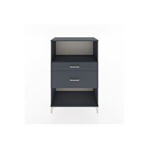 Hyperion Dolap Tek Raflı 2 Çekmeceli 88x44x134 Antrasit-antrasit