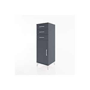 Hyperion Dolap 3 Çekmeceli Tek Kapaklı 44x44x134 Antrasit-antrasit