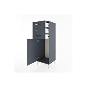 Hyperion Dolap 3 Çekmeceli Tek Kapaklı 44x44x134 Antrasit-antrasit