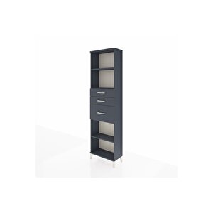 Arges Dolap 3 Raflı 3 Çekmeceli 60x30x221 Antrasit-antrasit