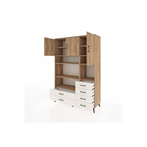 Hyperion Dolap 9 Raflı 6 Çekmeceli 3 Kapaklı 132x44x195 Çam-çam/aytaşı