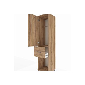 Hyperion Dolap Tek Raflı Tek Çekmeceli Tek Askılı 44x44x195 Çam-çam