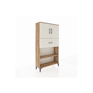 Arges Dolap 3 Raflı Tek Çekmeceli 2 Kapaklı 88x30x163 Çam-aytaşı