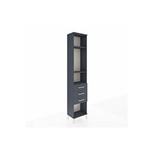 Arges Dolap 3 Raflı 3 Çekmeceli 44x30x221 Antrasit-antrasit