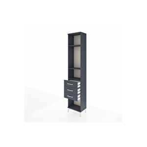 Arges Dolap 3 Raflı 3 Çekmeceli 44x30x221 Antrasit-antrasit