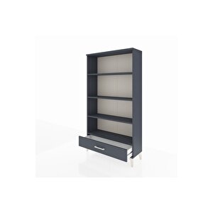 Arges Dolap 4 Raflı Tek Çekmeceli 88x30x163 Antrasit-antrasit