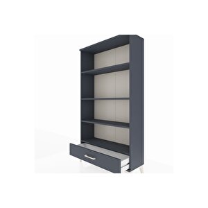 Arges Dolap 4 Raflı Tek Çekmeceli 88x30x163 Antrasit-antrasit