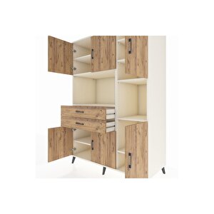 Kronos Dolap 9 Raflı 2 Çekmeceli 6 Kapaklı 132x59x195 Aytaşı-çam/çam
