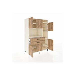 Kronos Dolap 9 Raflı 2 Çekmeceli 6 Kapaklı 132x59x195 Aytaşı-çam/çam