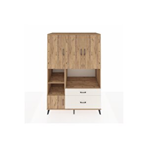 Kronos Dolap 7 Raflı 2 Çekmeceli 5 Kapaklı 132x59x195 Çam-çam/aytaşı