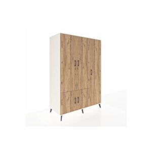 Kronos Dolap 7 Raflı 5 Kapaklı Tek Askılı 132x59x195 Aytaşı-çam/antrasit