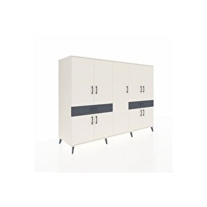 Kronos Dolap 12 Raflı 2 Çekmeceli 8 Kapaklı 220x59x163 Aytaşı-aytaşı/antrasit