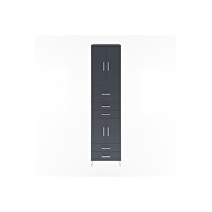 Hyperion Dolap 4 Raflı 5 Çekmeceli 4 Kapaklı 60x44x243 Antrasit-antrasit