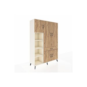 Hyperion Gardrop 8 Raflı Tek Çekmeceli 5 Kapaklı 132x44x195 Aytaşı-çam