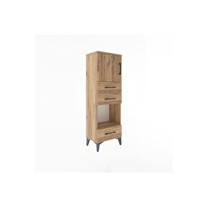 Arges Dolap 2 Raflı 3 Çekmeceli Tek Kapaklı 44x30x134 Çam-çam