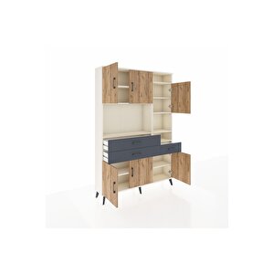 Arges Dolap 10 Raflı 3 Çekmeceli 6 Kapaklı 132x30x195 Aytaşı-çam/antrasit