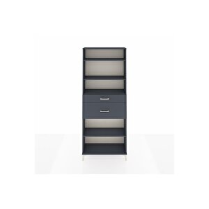 Arges Dolap 4 Raflı 2 Çekmeceli 88x30x221 Antrasit-antrasit
