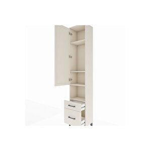 Arges Dolap 4 Raflı 2 Çekmeceli Tek Kapaklı 44x30x221 Aytaşı-aytaşı