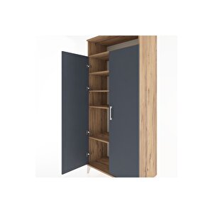 Hyperion Dolap 5 Raflı 2 Kapaklı 88x44x195 Çam-antrasit