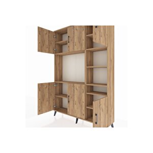 Arges Gardrop 10 Raflı 6 Kapaklı 132x30x195 Çam-çam