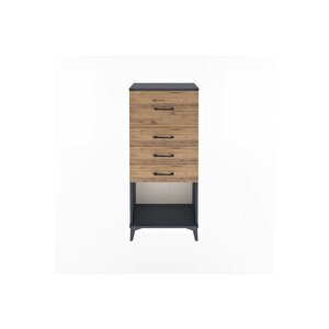 Arges Dolap 4 Çekmeceli 60x30x134 Antrasit-çam