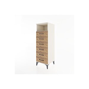 Hyperion Dolap Tek Raflı 6 Çekmeceli 44x44x134 Aytaşı-çam