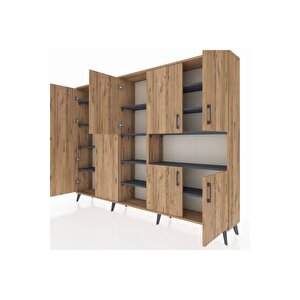 Arges Dolap 13 Raflı 7 Kapaklı 220x30x163 Çam-çam/antrasit