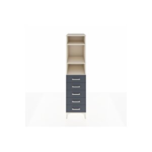 Kronos Dolap 3 Raflı 5 Çekmeceli 44x59x182 Aytaşı-antrasit