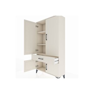 Arges Dolap 3 Raflı Tek Çekmeceli 4 Kapaklı 88x30x163 Aytaşı-aytaşı