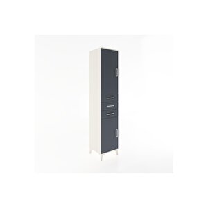 Hyperion Dolap 4 Raflı 3 Çekmeceli 2 Kapaklı 44x44x221 Aytaşı-antrasit